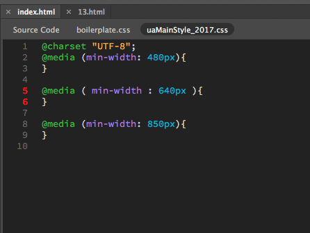 Screenshot. CSS code