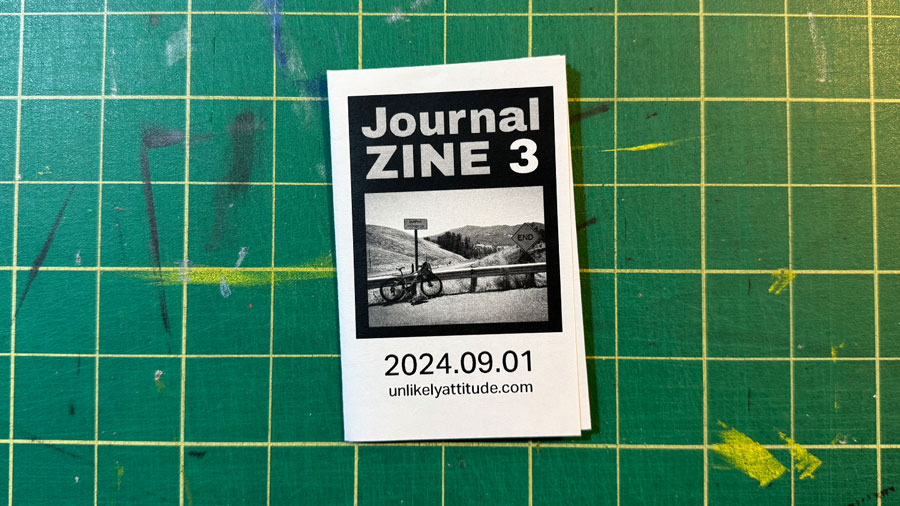 Journal Zine #5 cover shows an ink brush drawing of, what I think is, a desicated seed pod. I think it's a seed pod.